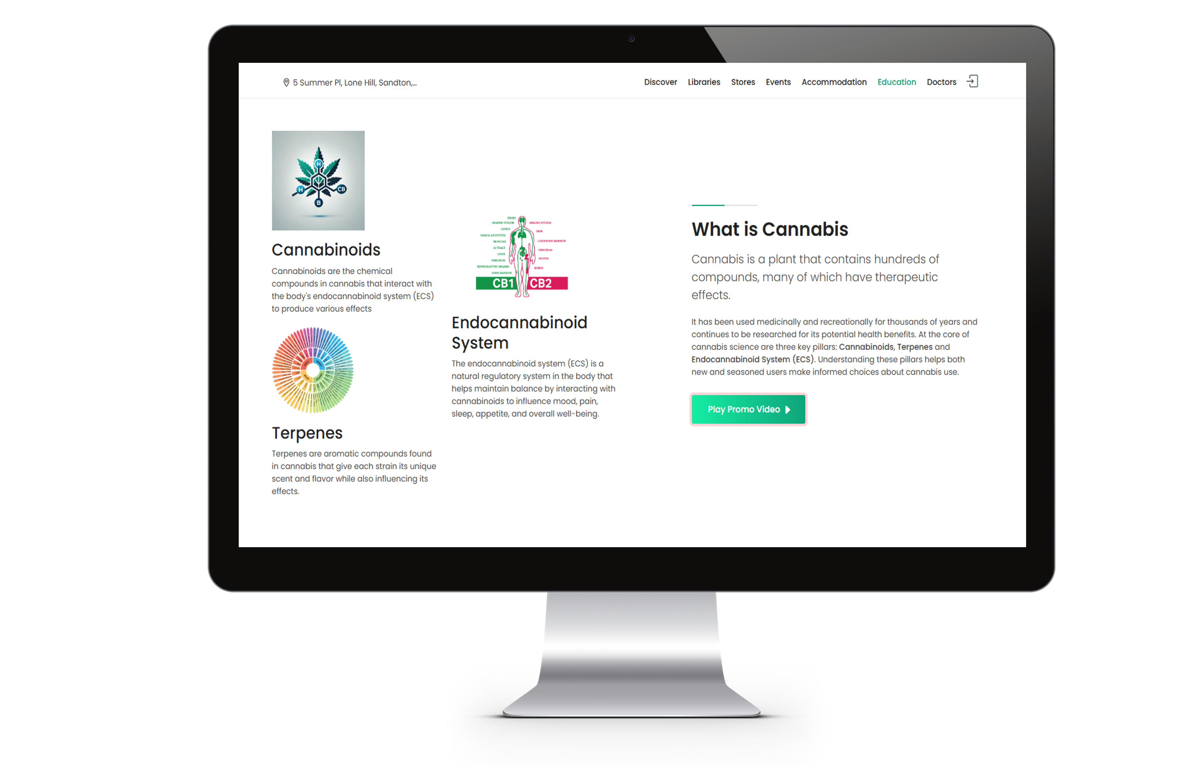 Online cannabis education courses on a laptop